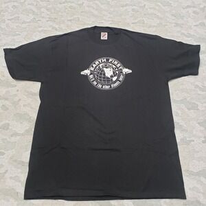 Vintage Earth First  Jerzees Shirt Mens XL Black Short Sleeve Made In USA